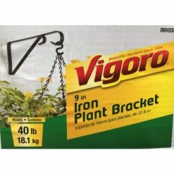 Vigoro 9.81 in. x 0.625 in. x 4.5 in. Black Iron Plant Bracket -VIGORO Sales powder coating vigoro plant hangers 570591 1d 1000
