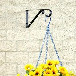 Vigoro 9.81 in. x 0.625 in. x 4.5 in. Black Iron Plant Bracket -VIGORO Sales powder coating vigoro plant hangers 570591 66 1000