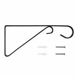 Vigoro 9.81 in. x 0.625 in. x 4.5 in. Black Iron Plant Bracket -VIGORO Sales powder coating vigoro plant hangers 570591 77 1000