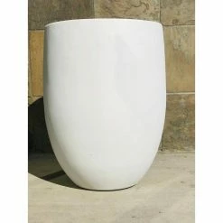 KANTE 21.7 in. H Round Pure White Concrete Indoor Outdoor Modern Tall Planter -VIGORO Sales pure white kante plant pots osc0066a c80011 4f 1000