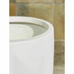 KANTE 21.7 in. H Round Pure White Concrete Indoor Outdoor Modern Tall Planter -VIGORO Sales pure white kante plant pots osc0066a c80011 66 1000