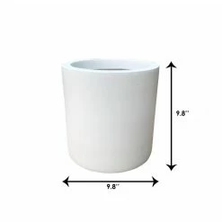 KANTE 9.8 in. W Round Pure White Concrete/Fiberglass Indoor Outdoor Modern Seamless Planter -VIGORO Sales pure white kante plant pots osc0119a c80011 44 1000