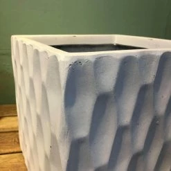 KANTE 12 in. H Square Pure White Concrete/Fiberglass Indoor Outdoor Elegant Retro Planter -VIGORO Sales pure white kante plant pots osf0201b c80011 44 1000