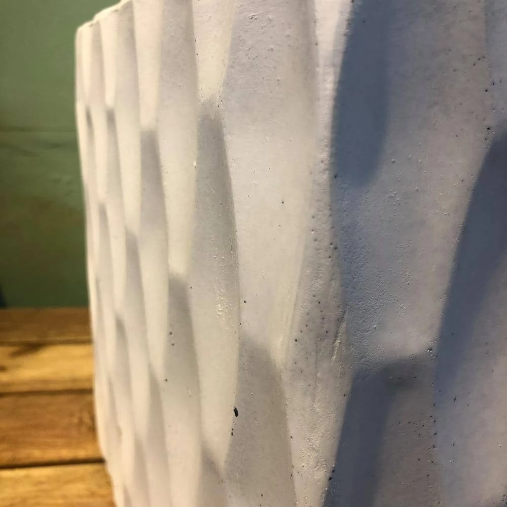 KANTE 16 in. W Square Pure White Concrete/Fiberglass Indoor Outdoor Elegant Retro Planter 5 KANTE 16 in. W Square Pure White Concrete/Fiberglass Indoor Outdoor Elegant Retro Planter - Image 3