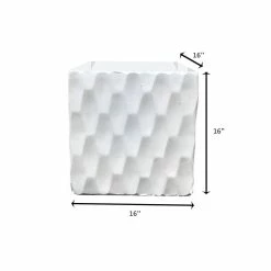 KANTE 16 in. W Square Pure White Concrete/Fiberglass Indoor Outdoor Elegant Retro Planter 15 KANTE 16 in. W Square Pure White Concrete/Fiberglass Indoor Outdoor Elegant Retro Planter -VIGORO Sales pure white kante plant pots osf0201c c80011 76 1000