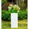 KANTE 23.6 in. H Square Pure White Concrete/Fiberglass Indoor Outdoor Elegant Retro Tall Planter 1 KANTE 23.6 in. H Square Pure White Concrete/Fiberglass Indoor Outdoor Elegant Retro Tall Planter -VIGORO Sales pure white kante plant pots osf0202b c80011 64 1000