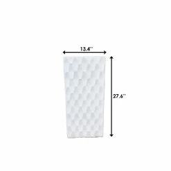 KANTE 27.6 in. H Square Pure White Concrete/Fiberglass Indoor Outdoor Elegant Retro Tall Planter -VIGORO Sales pure white kante plant pots osf0202c c80011 76 1000