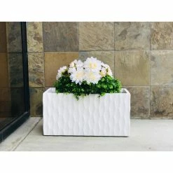 KANTE Large 31.5 in. L Pure White Lightweight Concrete Retro Rectangle Outdoor Planter -VIGORO Sales pure white kante plant pots rf0203b c80011 4f 1000