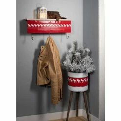 SULLIVANS Red & White Reindeer Metal and Wood Planter Stand (Set of 2) -VIGORO Sales red sullivans plant pots met1741 4f 1000