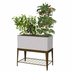 Vigoro Vintage Steel Stand Up Garden Planter with Stand -VIGORO Sales rust and galvanized vigoro elevated garden beds 82231hd 4f 1000