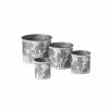 SULLIVANS Silver Metal Flower Patterned Planter (Set of 4) -VIGORO Sales silver sullivans plant pots met1702 64 1000