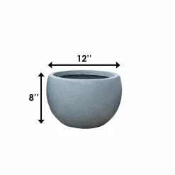 KANTE 12 in. W Round Slate Gray Concrete/Fiberglass Indoor Outdoor Modern Seamless Bowl Planter -VIGORO Sales slate gray kante plant pots osc0049a c60611 d4 1000