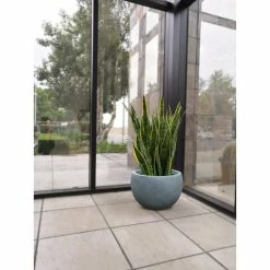KANTE 12 in. W Round Slate Gray Concrete/Fiberglass Indoor Outdoor Modern Seamless Bowl Planter -VIGORO Sales slate gray kante plant pots osc0049a c60611 fa 1000