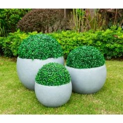 KANTE 20 in., 16 in. and 12 in. W Round Slate Gray Concrete/Fiberglass Indoor Outdoor Elegant Bowl Planters (Set of 3) -VIGORO Sales slate gray kante plant pots osc0049abc c60611 1f 1000