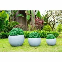 KANTE 20 in., 16 in. and 12 in. W Round Slate Gray Concrete/Fiberglass Indoor Outdoor Elegant Bowl Planters (Set of 3) -VIGORO Sales slate gray kante plant pots osc0049abc c60611 4f 1000