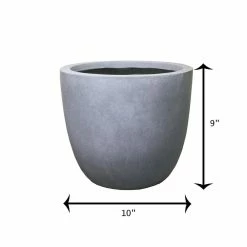KANTE 10 in. W Round Slate Gray Concrete/Fiberglass Indoor Outdoor Elegant Planter -VIGORO Sales slate gray kante plant pots osc0050a c60611 31 1000