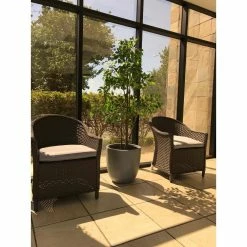 KANTE 10 in. W Round Slate Gray Concrete/Fiberglass Indoor Outdoor Elegant Planter -VIGORO Sales slate gray kante plant pots osc0050a c60611 44 1000