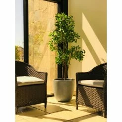 KANTE 10 in. W Round Slate Gray Concrete/Fiberglass Indoor Outdoor Elegant Planter -VIGORO Sales slate gray kante plant pots osc0050a c60611 4f 1000