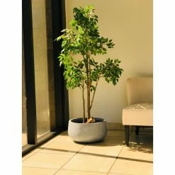 KANTE 20 in. W Round Slate Gray Lightweight Concrete/Fiberglass Indoor Outdoor Elegant Bowl Planter -VIGORO Sales slate gray kante plant pots osc0051c c60611 44 1000