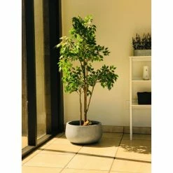 KANTE 20 in. W Round Slate Gray Lightweight Concrete/Fiberglass Indoor Outdoor Elegant Bowl Planter -VIGORO Sales slate gray kante plant pots osc0051c c60611 76 1000