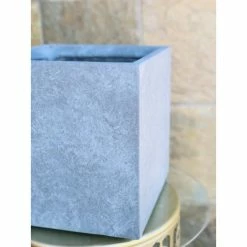 KANTE 10 in. W Square Slate Gray Lightweight Concrete/Fiberglass Indoor Outdoor Modern Elegant Planter -VIGORO Sales slate gray kante plant pots osf0001a c60611 fa 1000