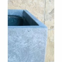 KANTE 20 in. H Square Slate Gray Lightweight Concrete/Fiberglass Indoor Outdoor Elegant Tall Planter -VIGORO Sales slate gray kante plant pots osf0002a c60611 1f 1000