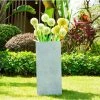KANTE 20 in. H Square Slate Gray Lightweight Concrete/Fiberglass Indoor Outdoor Elegant Tall Planter -VIGORO Sales slate gray kante plant pots osf0002a c60611 64 1000