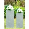 KANTE 28 in. and 24 in. H Square Slate Gray Concrete/Fiberglass Indoor Outdoor Modern Seamless Tall Planters (Set of 2) -VIGORO Sales slate gray kante plant pots osf0002bc c60611 64 1000
