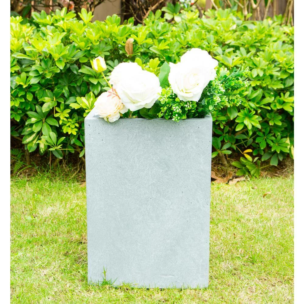 KANTE 13 in. H Square Slate Gray Lightweight Concrete/Fiberglass Indoor Outdoor Modern Planter 7 KANTE 13 in. H Square Slate Gray Lightweight Concrete/Fiberglass Indoor Outdoor Modern Planter - Image 5