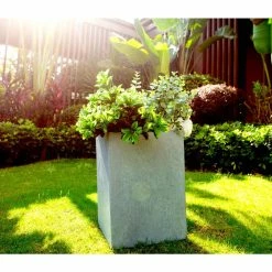 KANTE 13 in. H Square Slate Gray Lightweight Concrete/Fiberglass Indoor Outdoor Modern Planter 15 KANTE 13 in. H Square Slate Gray Lightweight Concrete/Fiberglass Indoor Outdoor Modern Planter -VIGORO Sales slate gray kante plant pots osf0007a c60611 44 1000