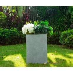 KANTE 13 in. H Square Slate Gray Lightweight Concrete/Fiberglass Indoor Outdoor Modern Planter 13 KANTE 13 in. H Square Slate Gray Lightweight Concrete/Fiberglass Indoor Outdoor Modern Planter -VIGORO Sales slate gray kante plant pots osf0007a c60611 4f 1000