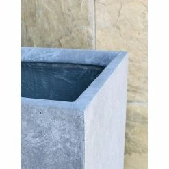 KANTE 19 in. x 16 in. and 13 in. H Square Slate Gray Concrete/Fiberglass Indoor Outdoor Elegant Planters (Set of 3) -VIGORO Sales slate gray kante plant pots osf0007abc c60611 1f 1000