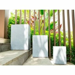 KANTE 19 in. x 16 in. and 13 in. H Square Slate Gray Concrete/Fiberglass Indoor Outdoor Elegant Planters (Set of 3) -VIGORO Sales slate gray kante plant pots osf0007abc c60611 4f 1000