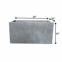 KANTE 23 in. L Rectangular Slate Gray Concrete/Fiberglass Indoor Outdoor Modern Planter -VIGORO Sales slate gray kante plant pots osf0104a c60611 fa 1000