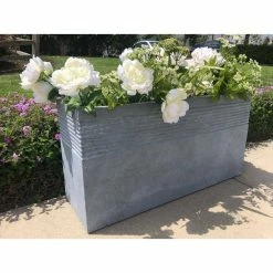 KANTE 31.5 in. L Rectangular Slate Gray Concrete/Fiberglass Indoor Outdoor Modern Elegant Planter -VIGORO Sales slate gray kante plant pots osf0131b c60611 1f 1000
