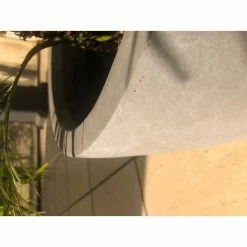 KANTE 9 in. Tall Slate Gray Lightweight Concrete Modern Outdoor Round Planter -VIGORO Sales slate gray kante plant pots rc0050a c60611 44 1000