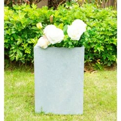 KANTE Small 13 in. Tall Slate Gray Lightweight Concrete Square Outdoor Planter 9 KANTE Small 13 in. Tall Slate Gray Lightweight Concrete Square Outdoor Planter -VIGORO Sales slate gray kante plant pots rf0007a c60611 c3 1000