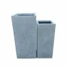 KANTE 19 in. and 16 in. Tall Slate Gray Lightweight Concrete Tall Square Outdoor Planters, Large and Medium (Set of 2) 2 KANTE 19 in. and 16 in. Tall Slate Gray Lightweight Concrete Tall Square Outdoor Planters, Large and Medium (Set of 2) -VIGORO Sales slate gray kante plant pots rf0007bc c60611 64 1000