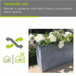 KANTE 31.5 in. L Slate Gray Lightweight Concrete Modern Rectangle Outdoor Planter -VIGORO Sales slate gray kante plant pots rf0131b c60611 76 1000