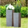 KANTE 28 in and 24 in. H Square Timber Ridge Concrete/Fiberglass Indoor Outdoor Elegant Tall Planters (Set of 2) -VIGORO Sales timber ridge kante plant pots osf0218bc c80811 64 1000