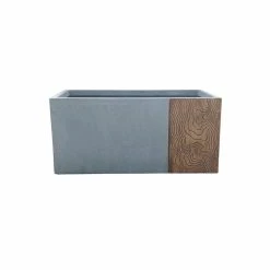 KANTE 31 in. L Rectangular Timber Ridge Concrete/Fiberglass Indoor Outdoor Elegant Long Planter -VIGORO Sales timber ridge kante plant pots osf0219b c80811 c3 1000