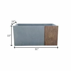 KANTE 31 in. L Rectangular Timber Ridge Concrete/Fiberglass Indoor Outdoor Elegant Long Planter -VIGORO Sales timber ridge kante plant pots osf0219b c80811 d4 1000