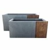 KANTE 31 in. and 23 in. Long Timber Ridge Lightweight Concrete Modern Rectangle Outdoor Planter Set -VIGORO Sales timber ridge kante plant pots rf0219ab c80811 64 1000