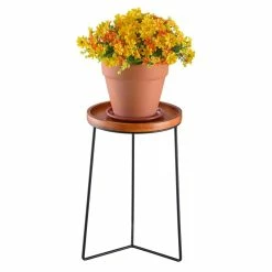 Vigoro 19 in. Triangle Base Wood Top Plant Stand -VIGORO Sales vigoro plant stands 710174810 44 1000