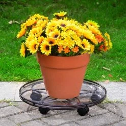 Vigoro 17 in. x 17 in. x 2.8 in. Silver Metal Plant Caddy -VIGORO Sales vigoro planter caddies 154273 1f 1000