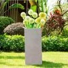 KANTE 20 in. H Square Weathered Concrete/Fiberglass Indoor Outdoor Modern Tall Planter -VIGORO Sales weathered concrete kante plant pots osf0002a c80021 2 64 1000