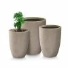 KANTE 22.4", 20.4" and 18.1"H Round Weathered Finish Concrete Planters Set of 3, Outdoor Indoor w/Drainage Hole & Rubber Plug -VIGORO Sales weathered concrete kante plant pots rc0153bcd c80021 2 64 1000