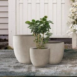 KANTE 22.4", 20.4" and 18.1"H Round Weathered Finish Concrete Planters Set of 3, Outdoor Indoor w/Drainage Hole & Rubber Plug 20 KANTE 22.4", 20.4" and 18.1"H Round Weathered Finish Concrete Planters Set of 3, Outdoor Indoor w/Drainage Hole & Rubber Plug -VIGORO Sales weathered concrete kante plant pots rc0153bcd c80021 2 76 1000
