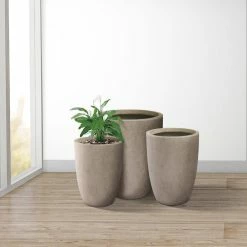 KANTE 22.4", 20.4" and 18.1"H Round Weathered Finish Concrete Planters Set of 3, Outdoor Indoor w/Drainage Hole & Rubber Plug 19 KANTE 22.4", 20.4" and 18.1"H Round Weathered Finish Concrete Planters Set of 3, Outdoor Indoor w/Drainage Hole & Rubber Plug -VIGORO Sales weathered concrete kante plant pots rc0153bcd c80021 2 fa 1000