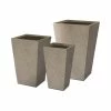 KANTE 24.4", 18" &15.7"H Weathered Finish Concrete Tall Planter Set of 3, Large Outdoor Indoor w/ Drainage Hole & Rubber Plug -VIGORO Sales weathered concrete kante plant pots rf2015017cde c80021 2 64 1000